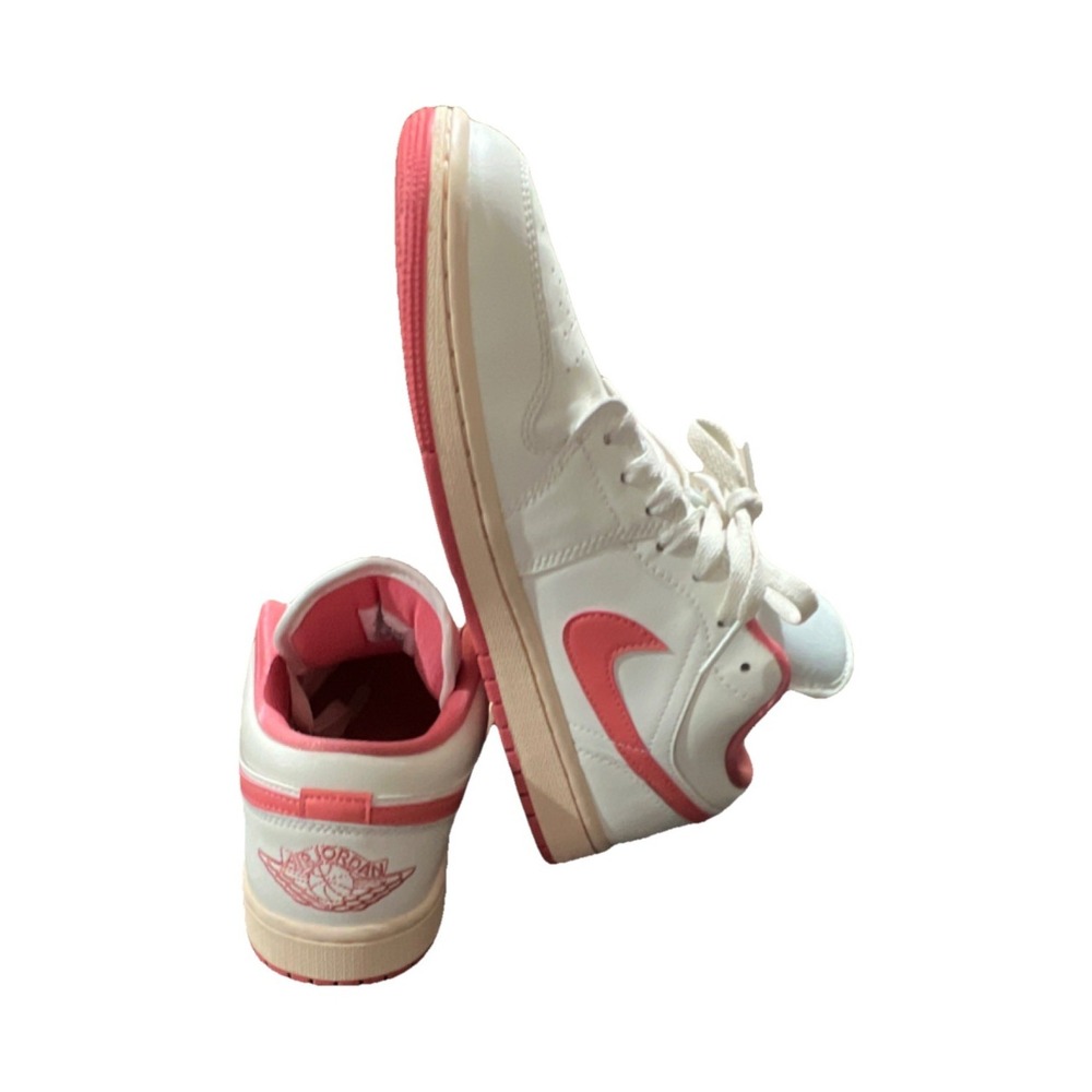 10N8Jordan Air Jordan 1 Low Pink Salt DC0774-109 Sail Pink Men's Leather Sneaker